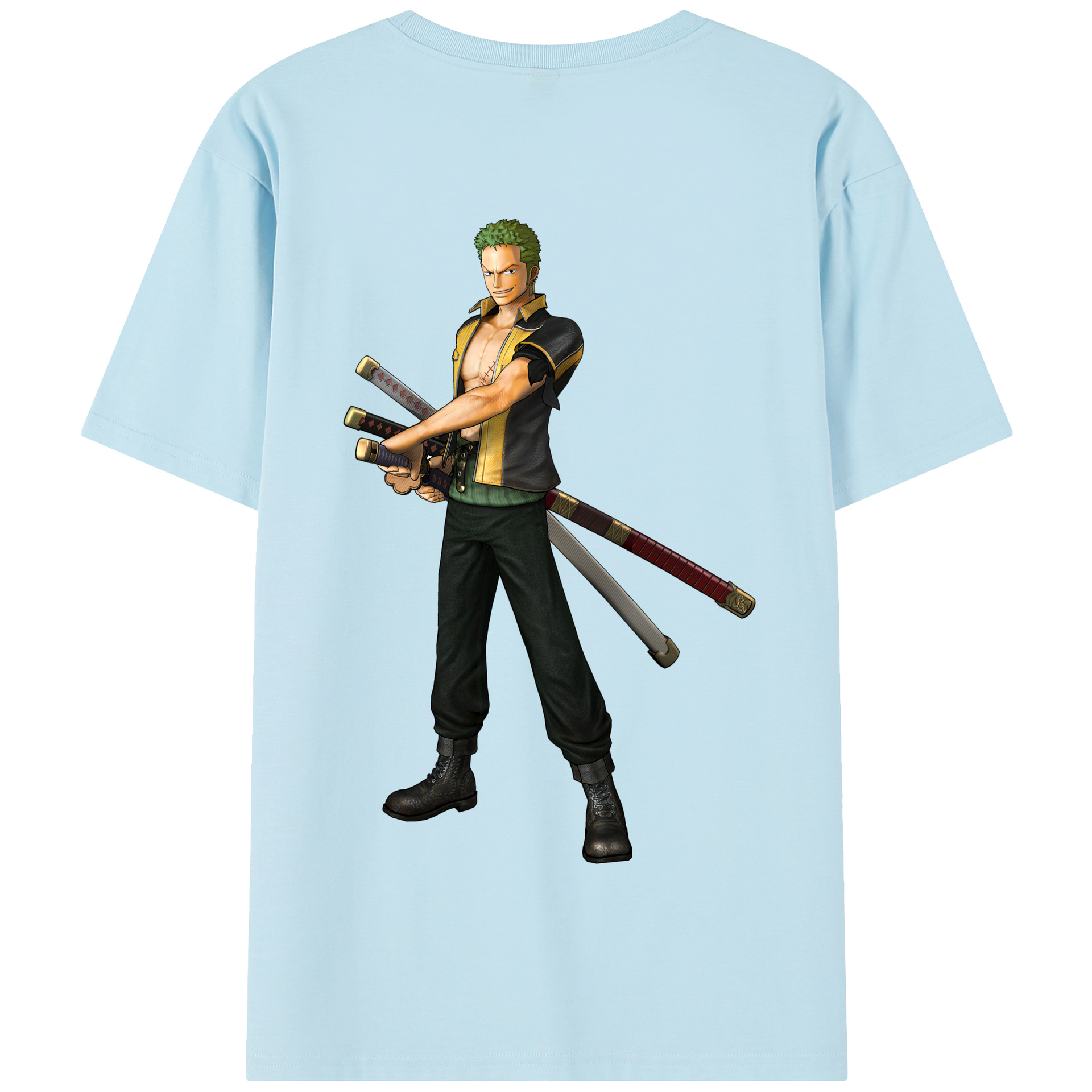 ワンピース ロロノア・ゾロ ONE PIECE Roronoa Zoro 綿100％半袖Tシャツ（背面プリント）